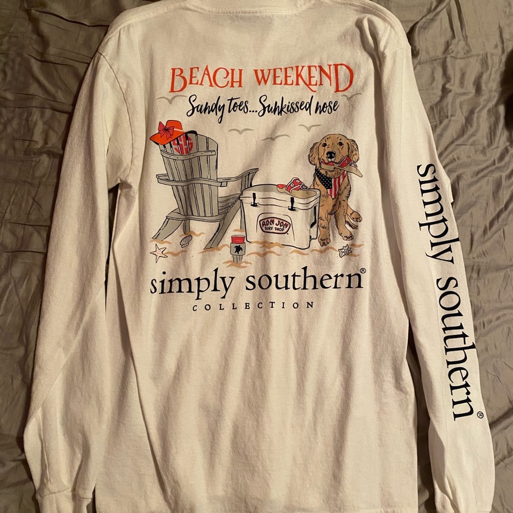 White long sleeve Simply Southern shirt